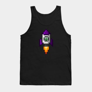Pixel Alien Spaceship - Retro Space Rocket Tank Top